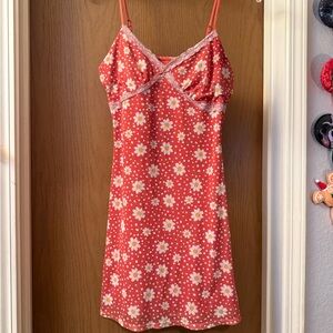 No Boundaries Red Lace-Trimmed Dress